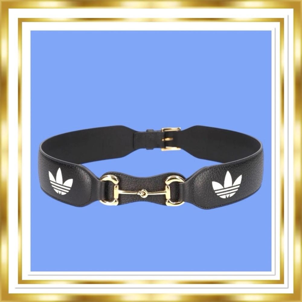 Gucci X Adidas Leather Logo Horse-Bit Belt. Size 85( Small) - Picture 4 of 6